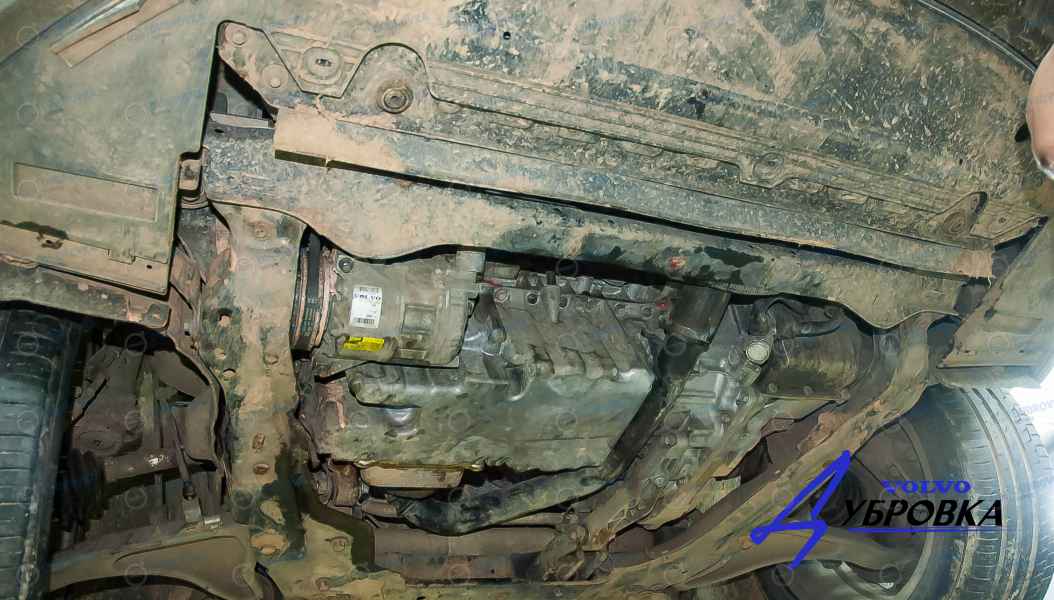 Volvo S80 установка защиты картера и ремонт пробитого поддона двигателя
